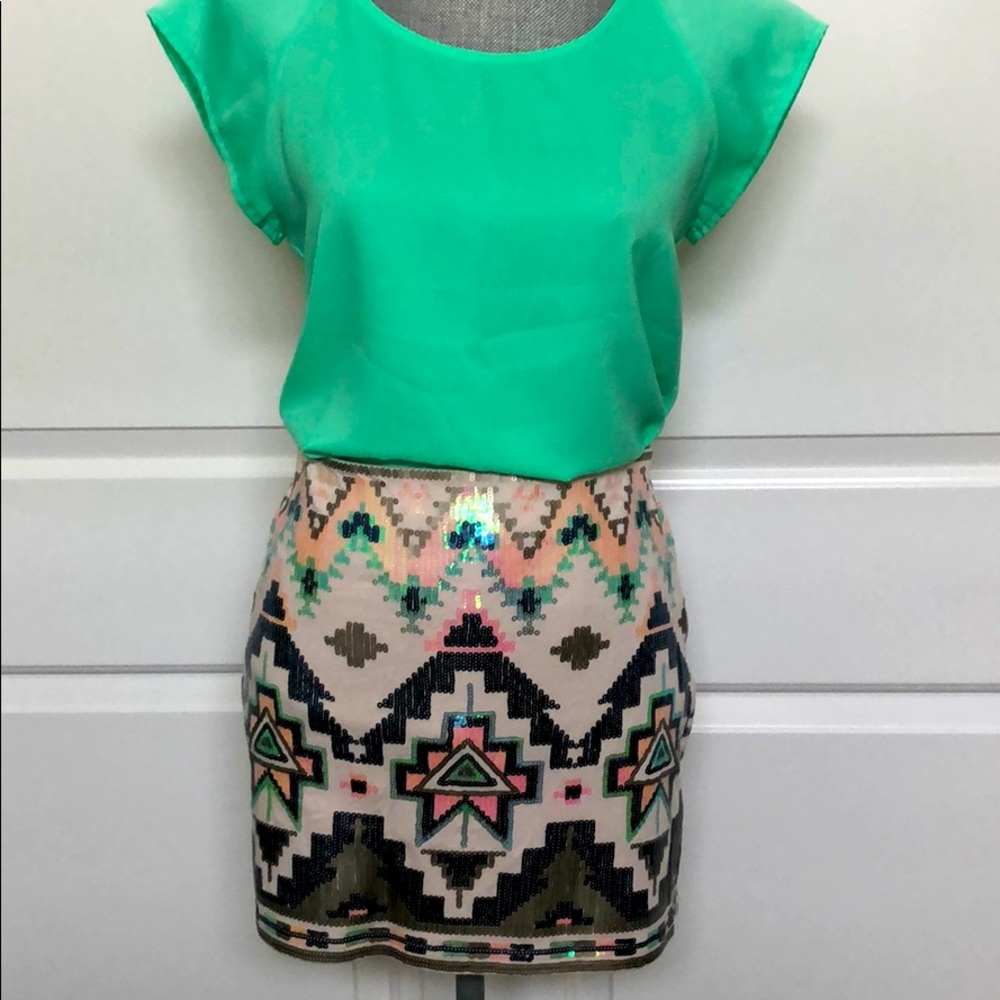 Express sequin skirt